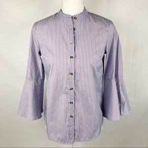 Maeve Mandarin Collar Bell Sleeve Blouse size 0